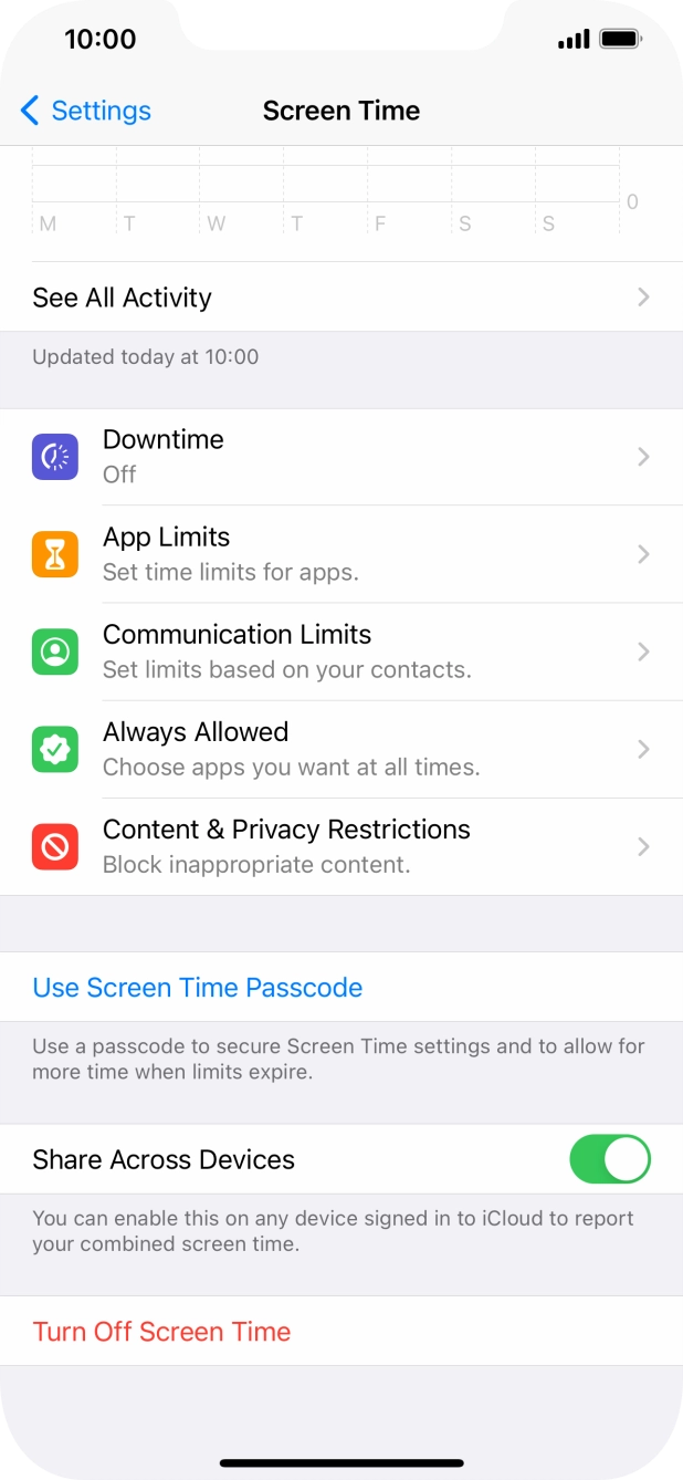 Press Use Screen Time Passcode and follow the instructions on the screen to select a Screen Time password.