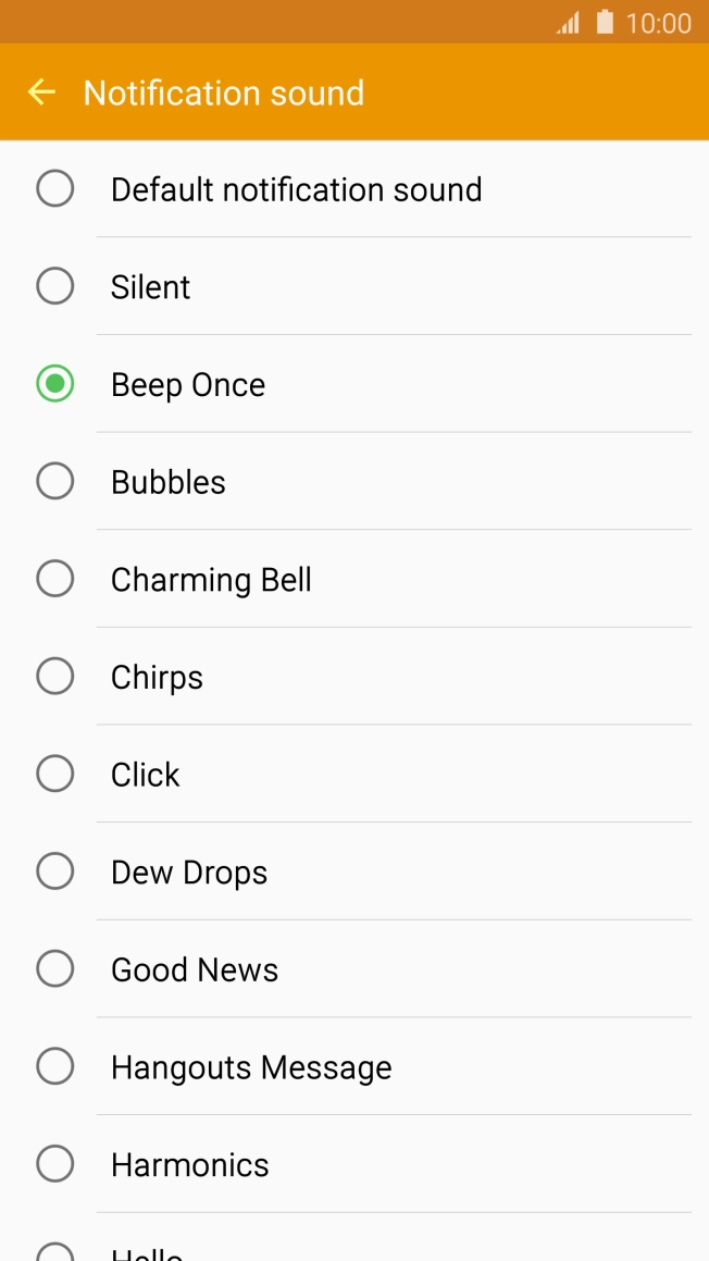 Once you've found a message tone you like, press the Return key.