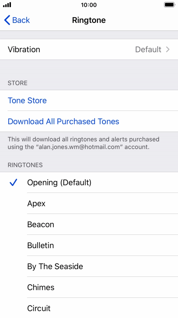 Press the different ring tones to hear them.