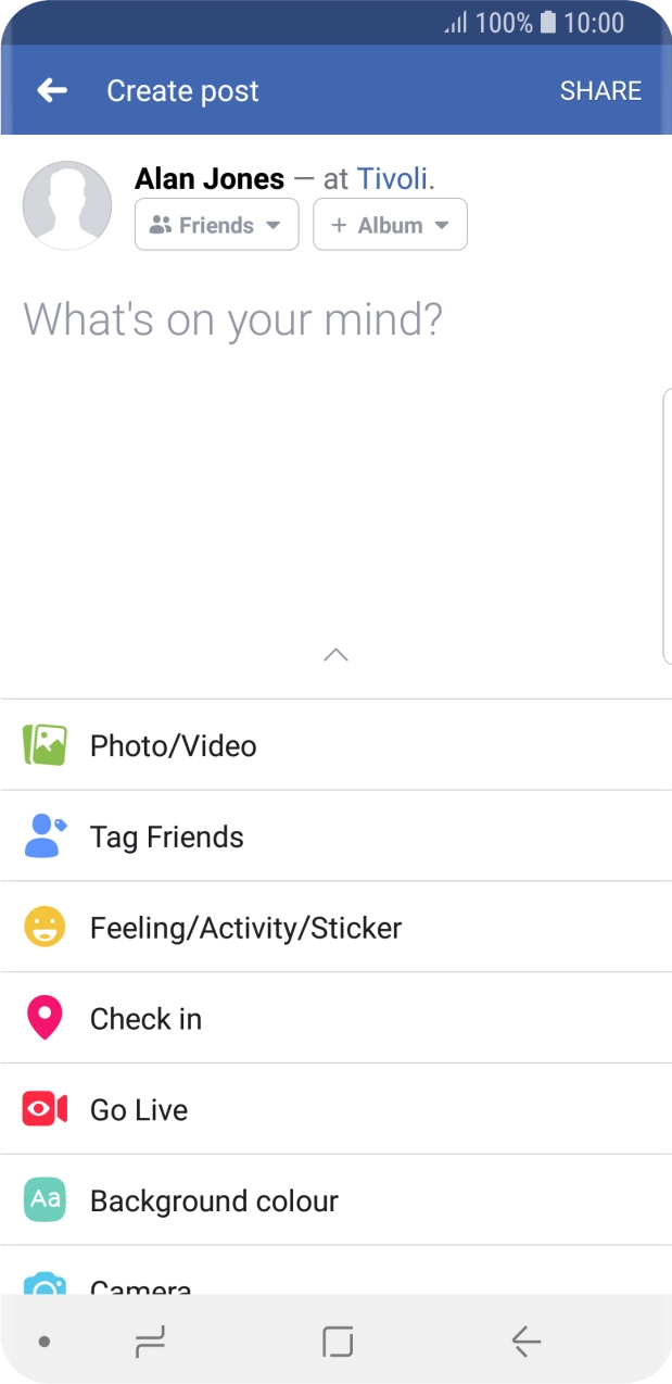 Press the text input field.