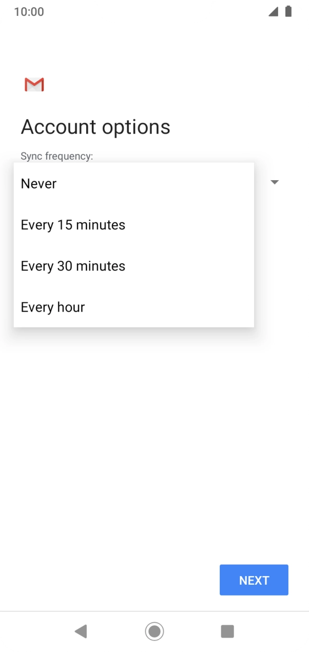 Press the required setting. Press the required setting.