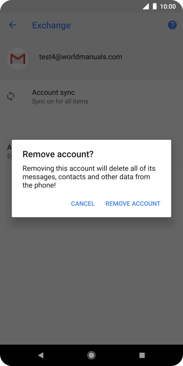 Press REMOVE ACCOUNT.