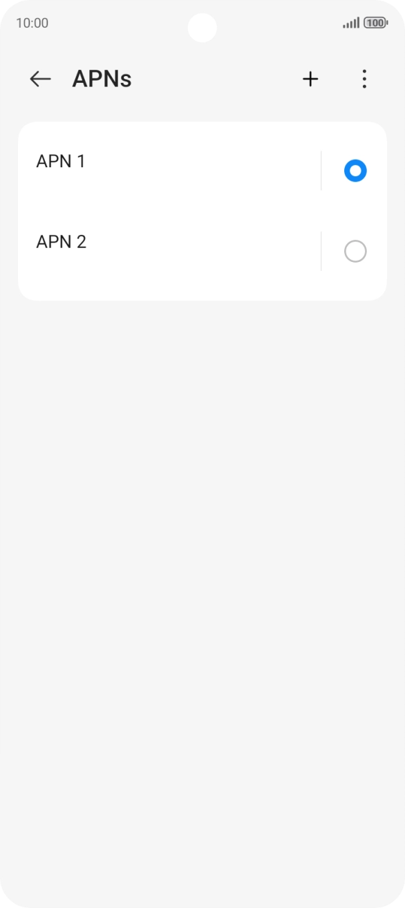 Press the field next to the data connection to activate it.