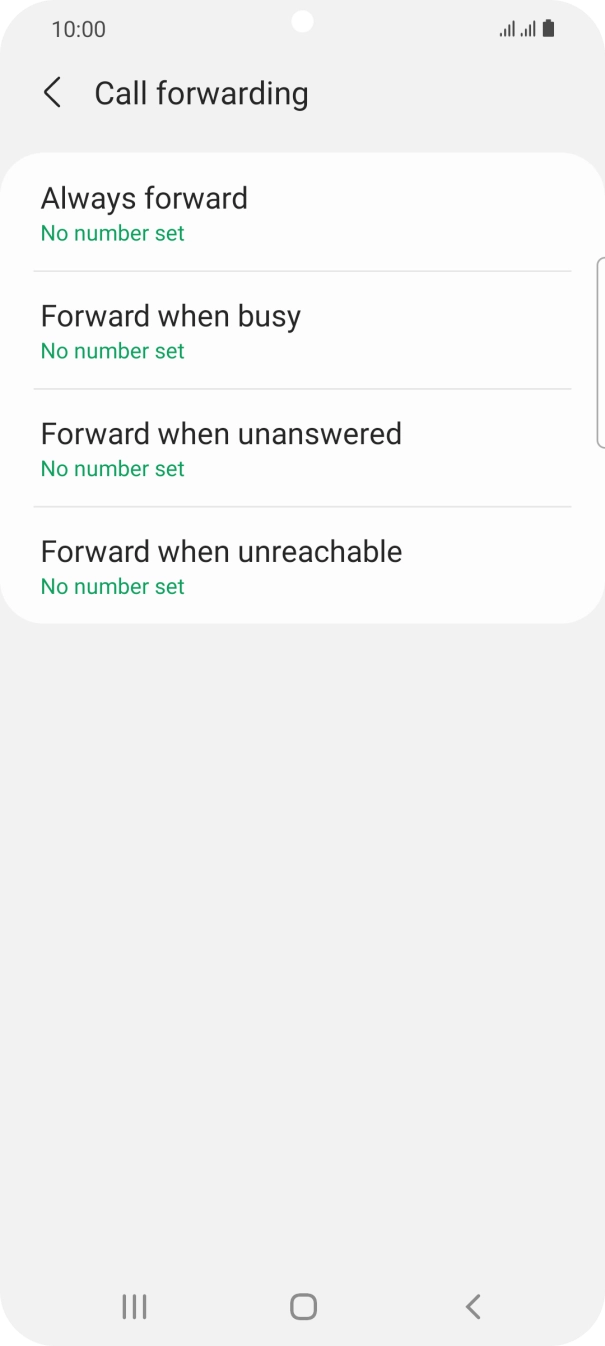 Press the required divert type.