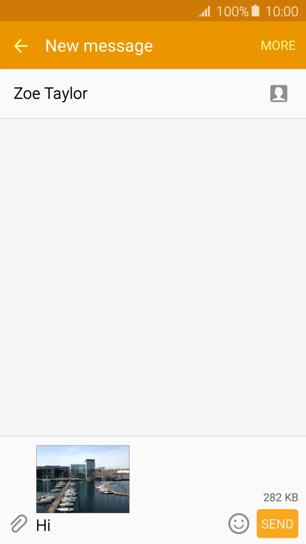 Press SEND when you've written your picture message.