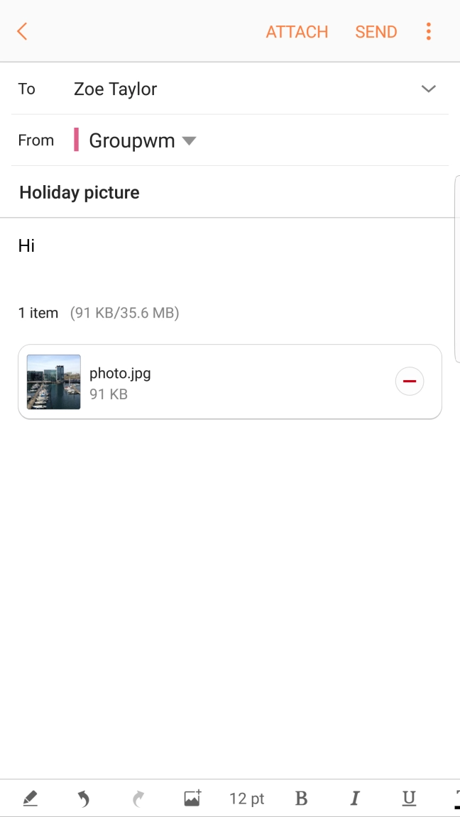 Press SEND when you've finished your email.