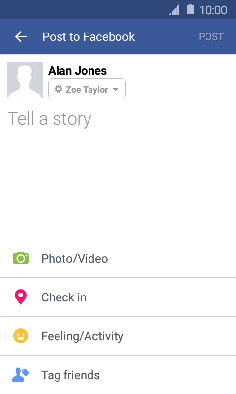 Press the text input field and write the required text.