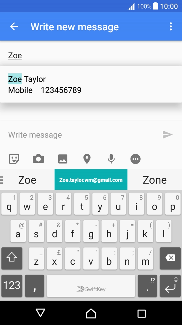 Press the required contact.
