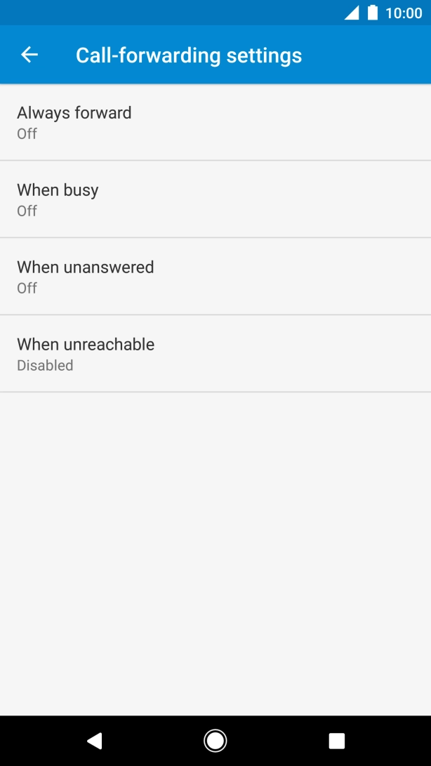 Press the required divert type.