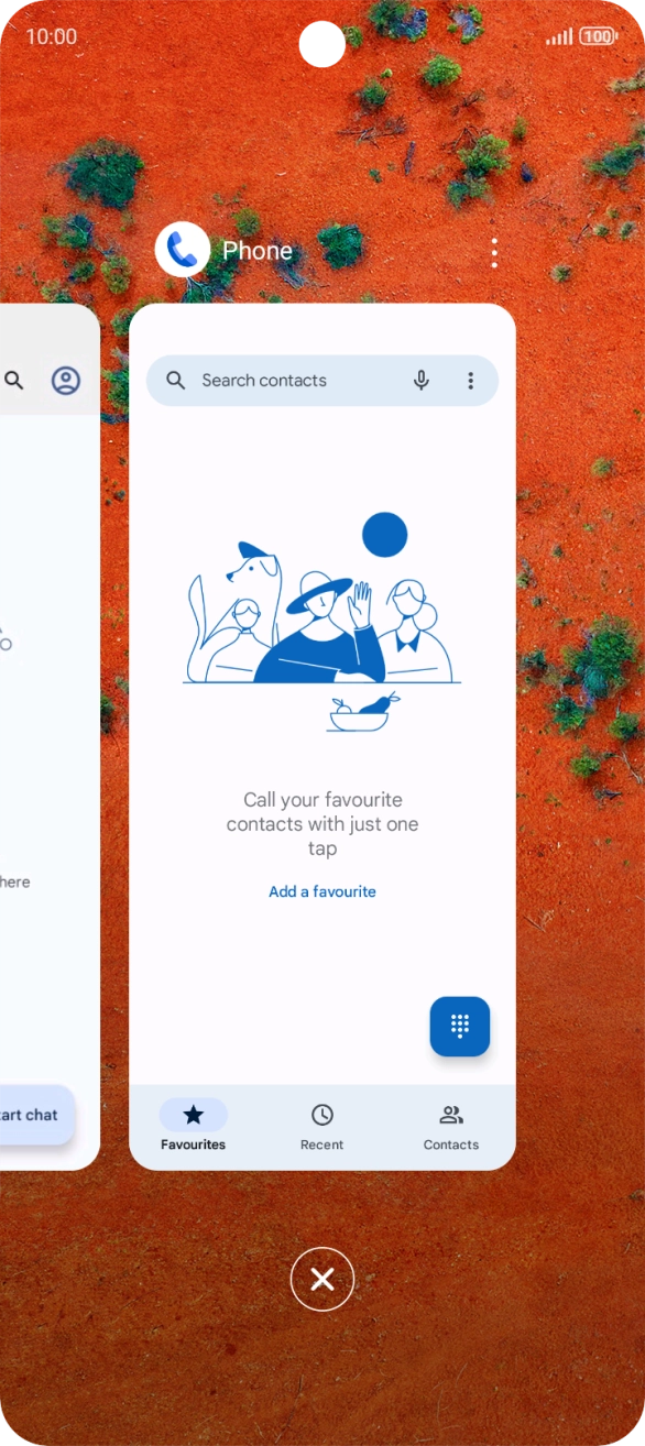 To end one running application, slide your finger upwards on the required application.