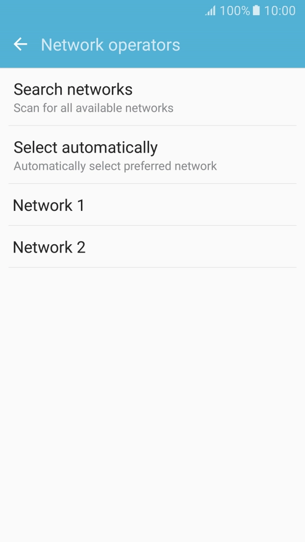 Press the required network. Press the required network.