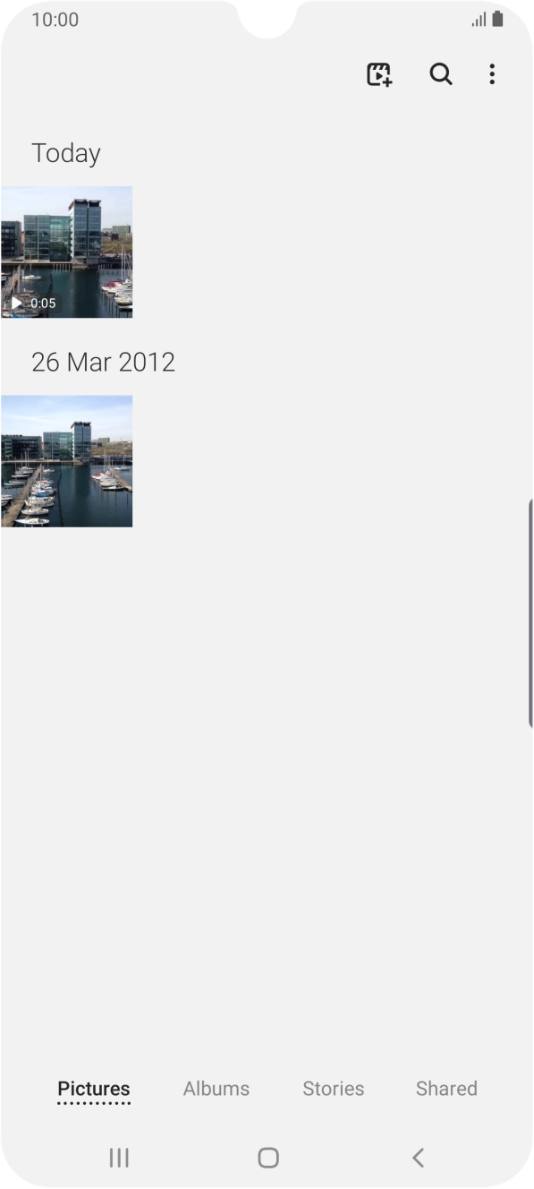 Press Albums and go to the required folder.