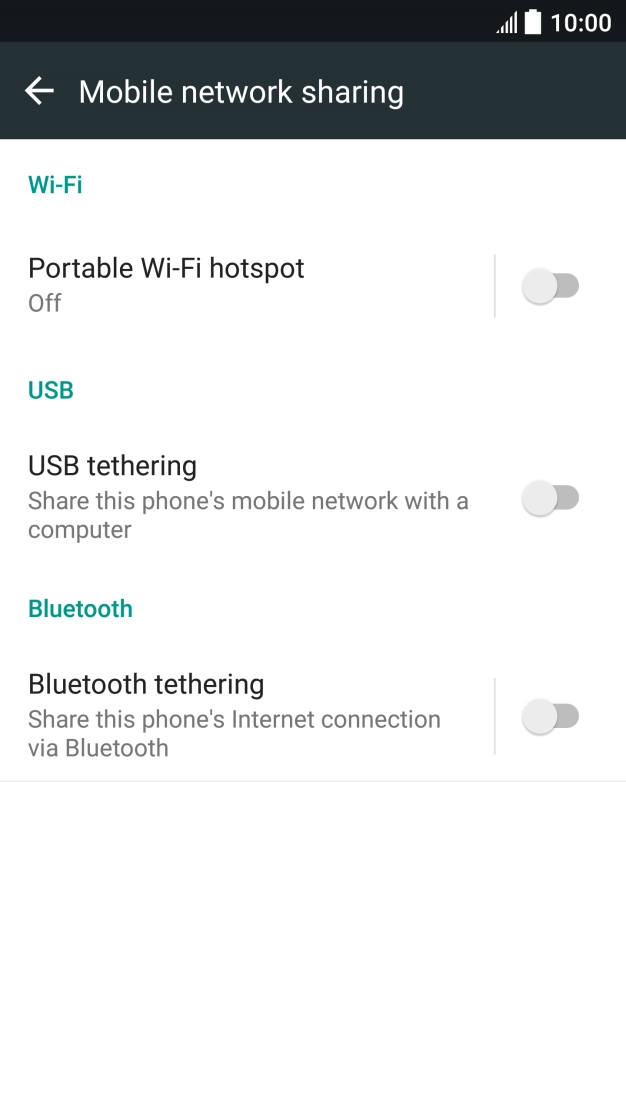 Press Portable Wi-Fi hotspot.
