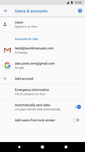 Press the required email account. Press the required email account.