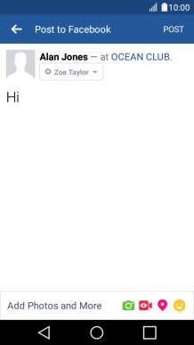 Write the required text and press POST.