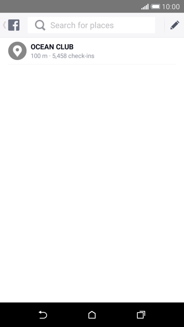 Press Search for places and key in the required search word.