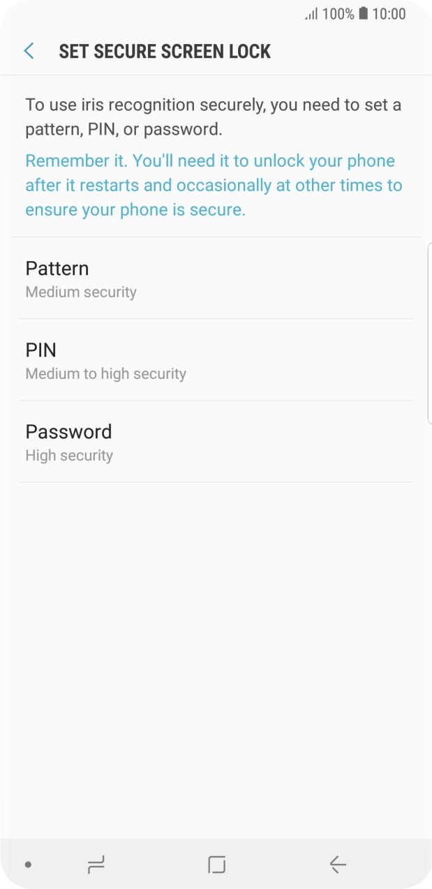 Press the required phone lock code and follow the instructions on the screen to create an additional phone lock code.