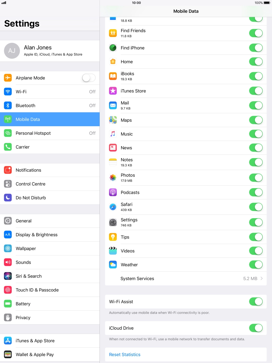 Press the indicator next to 