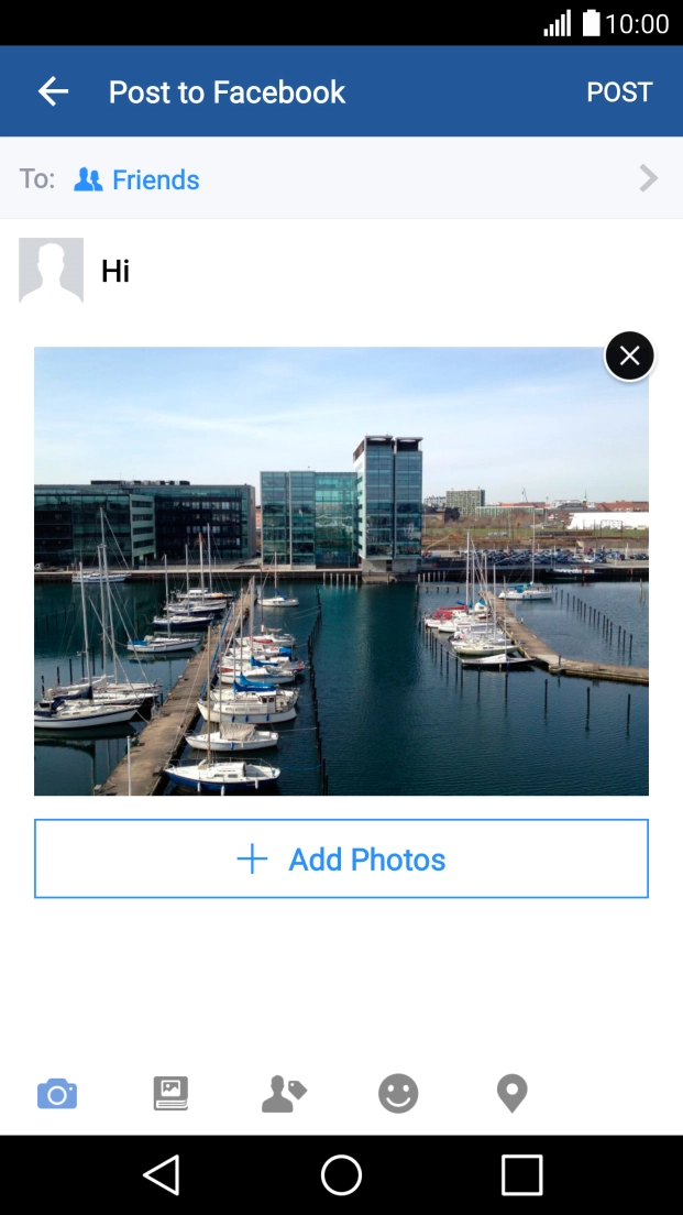 Write the required text and press POST.