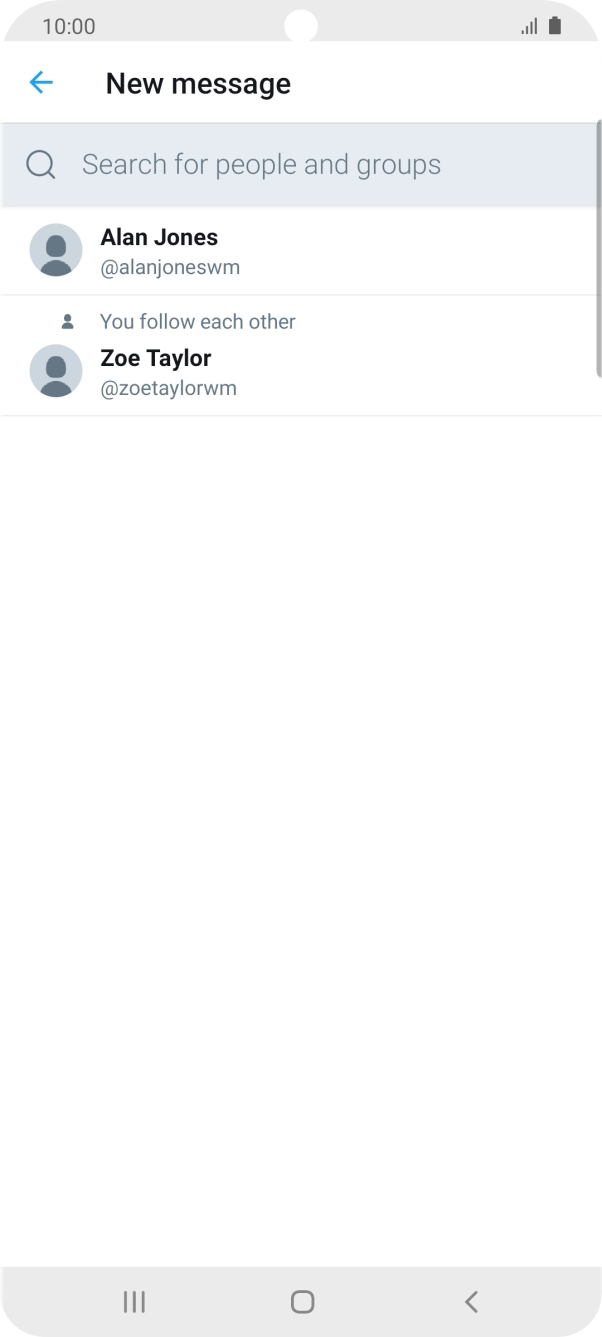 Press the search field.