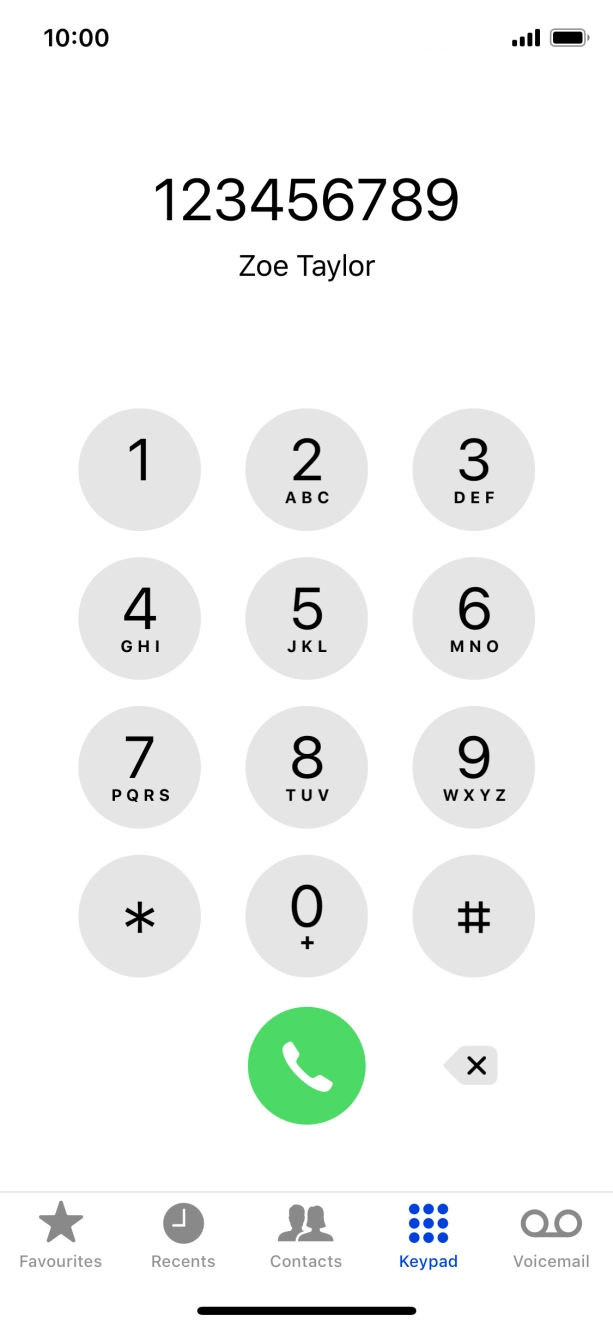Key in the required number and press the call icon.