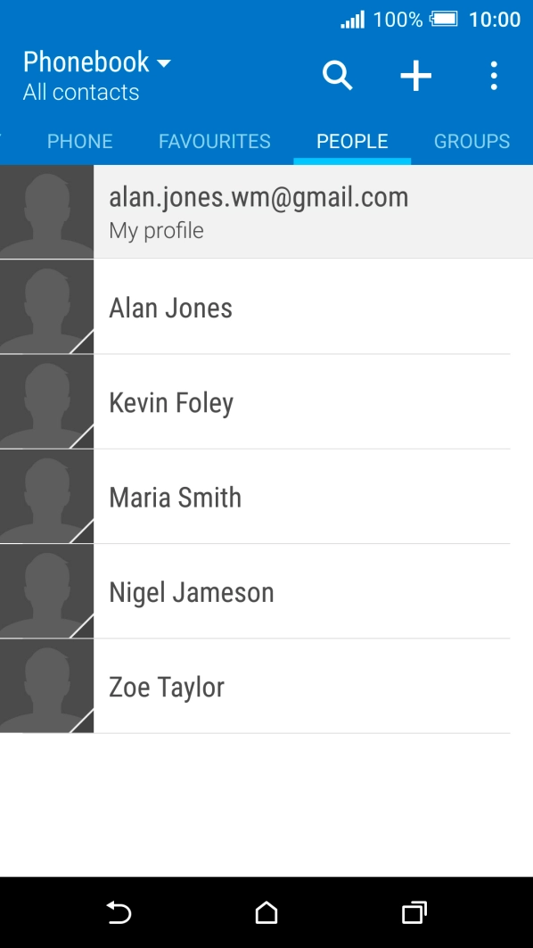 Press the required contact.