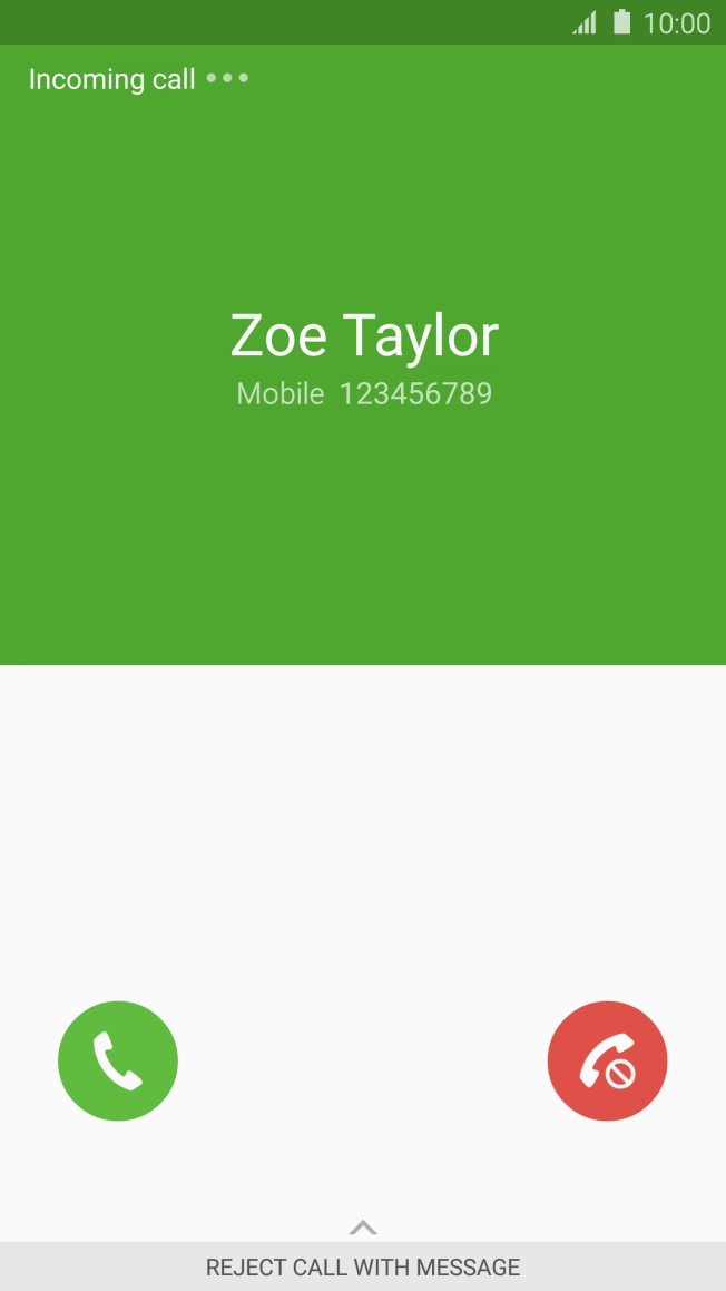 When you have an ongoing call, a new call is signalled by a sound. Press and drag the accept call icon right to answer the new call.