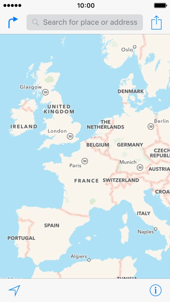 Press Search for place or address.