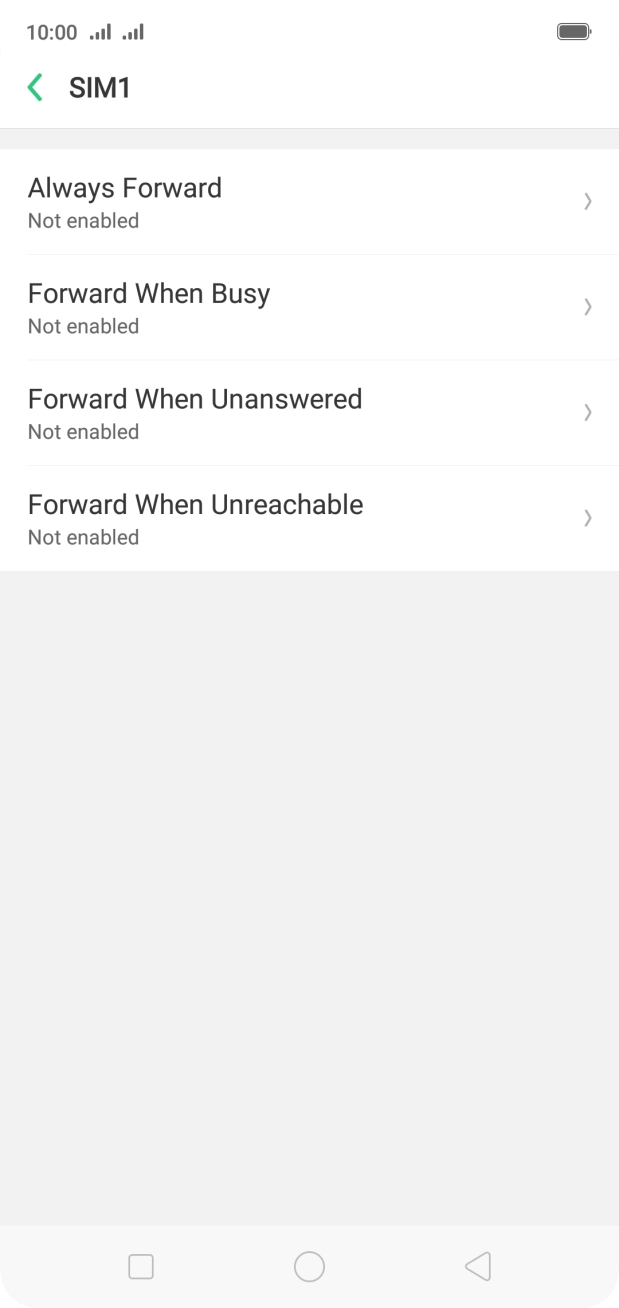 Press the required divert type.
