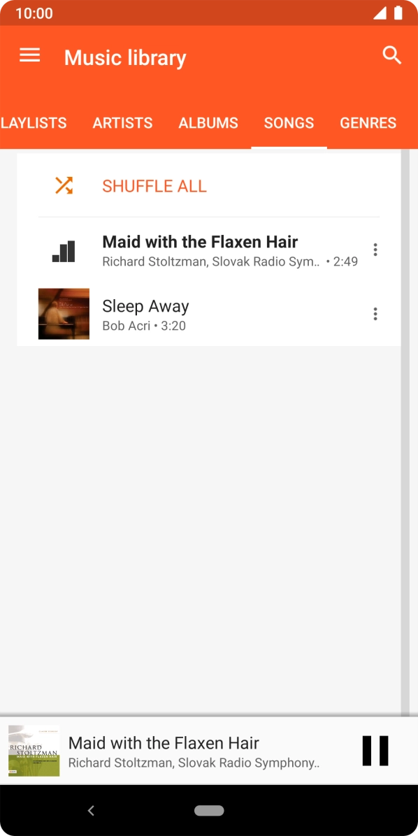 Press the song title at the bottom of the screen.