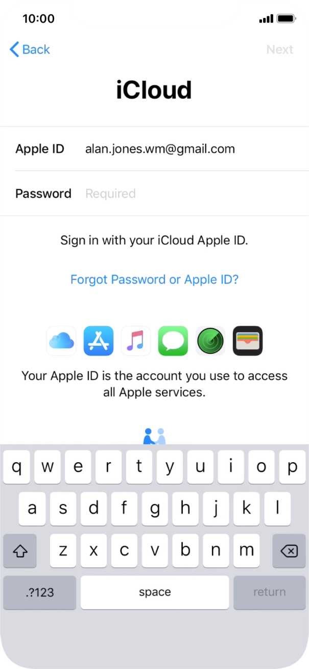 Press the field next to 