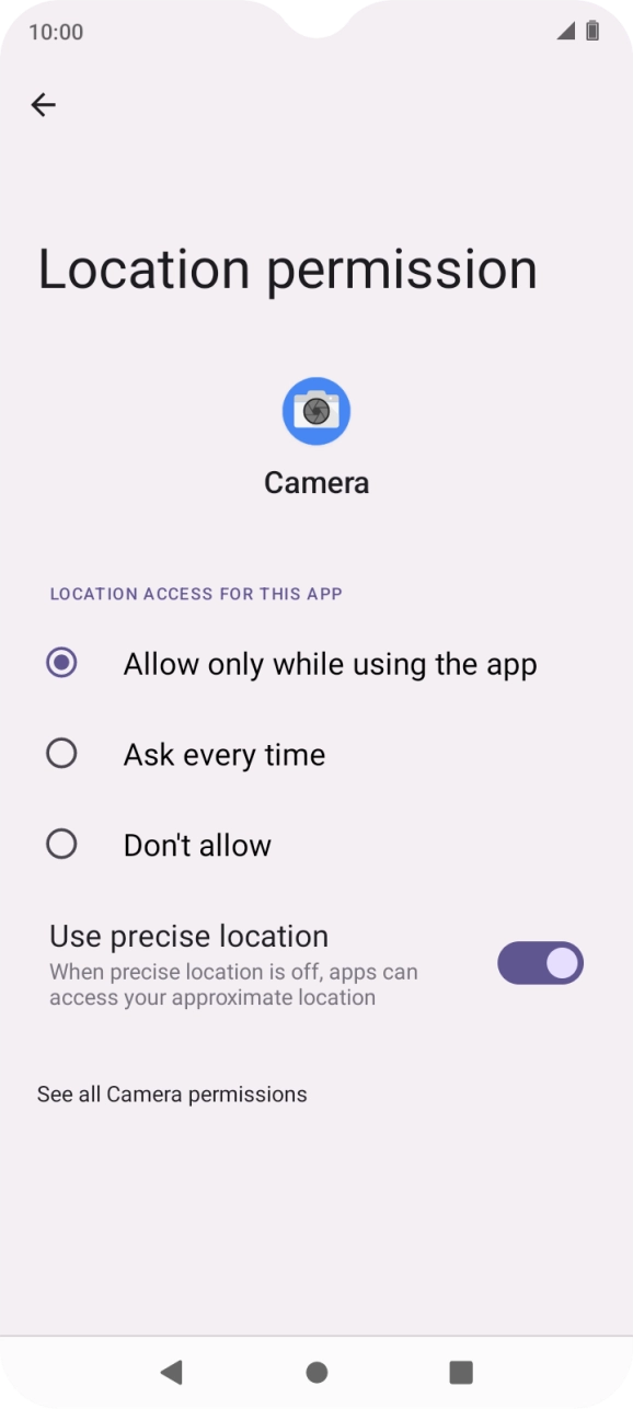 Press the required setting to turn the function on or off.