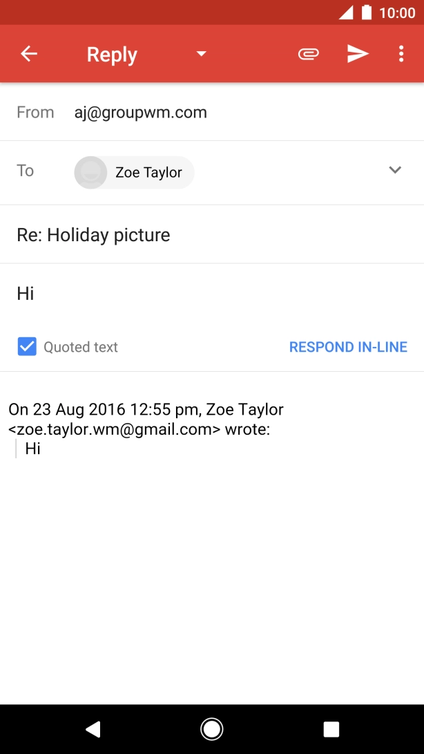 Press the send icon.