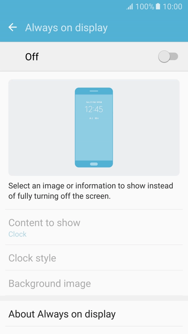 Press the indicator to turn the function on or off.