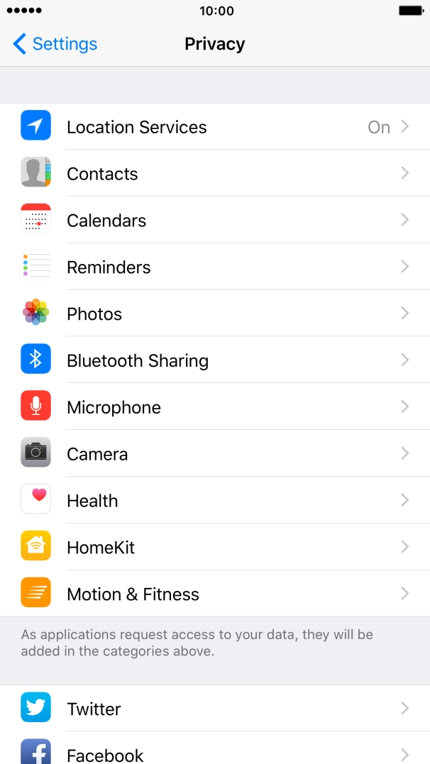 Press Location Services.