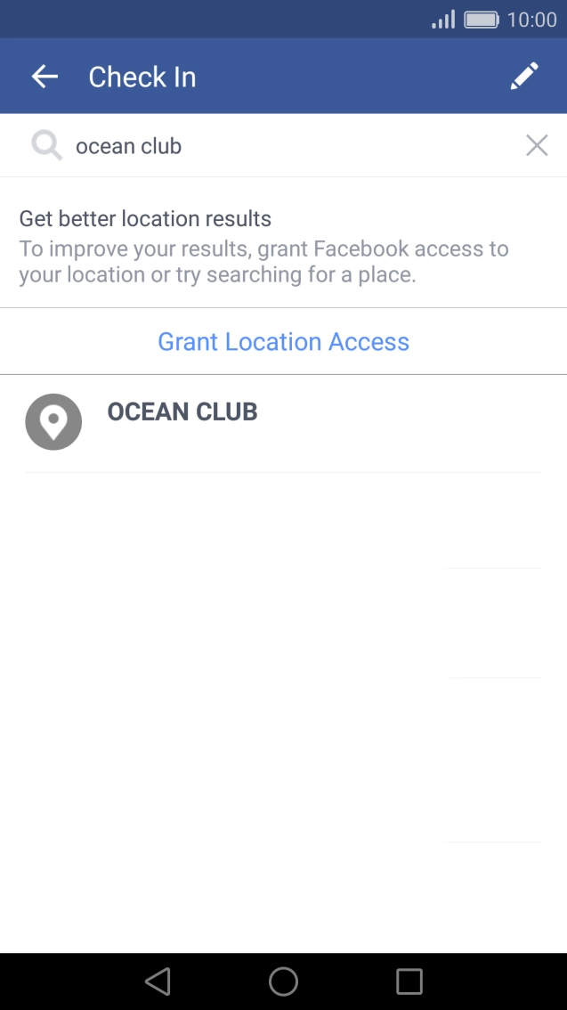Press the required location.