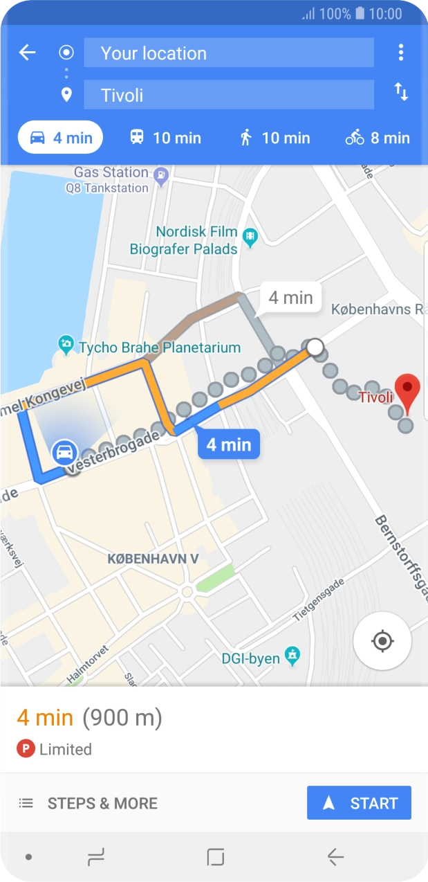 Press the required mode of transportation.