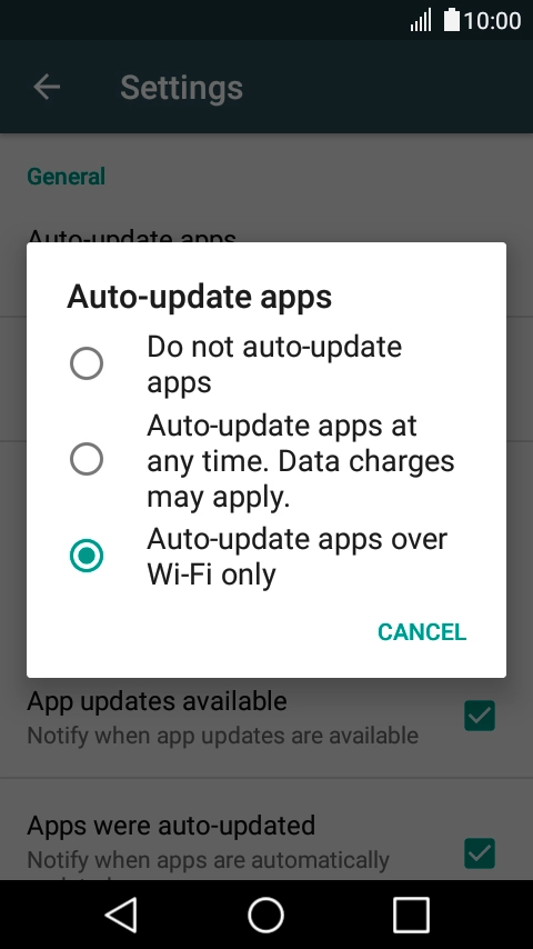 Press Do not auto-update apps to turn off the function.