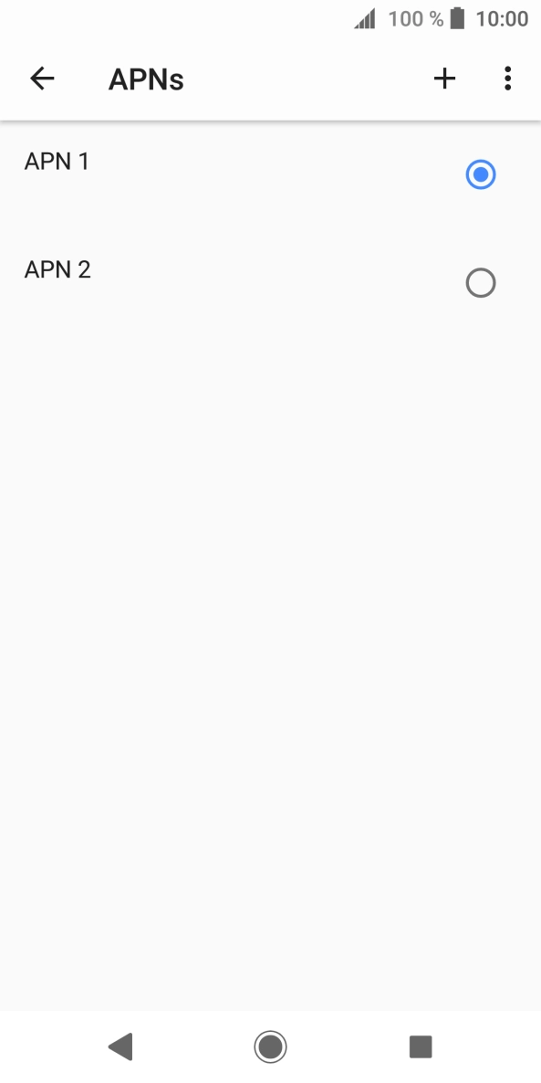 Press the field next to the data connection to activate it.