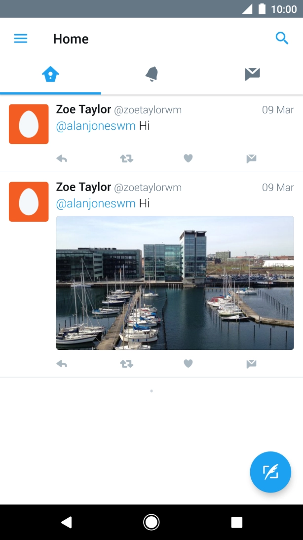 Press the new tweet icon.