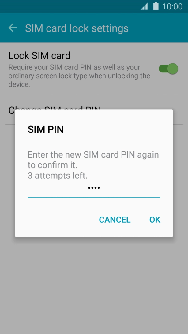 Key in the new PIN again and press OK.