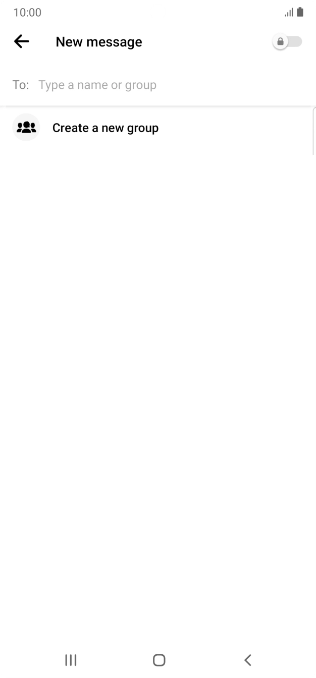Press the search field and key in the first letters of the recipient's name.