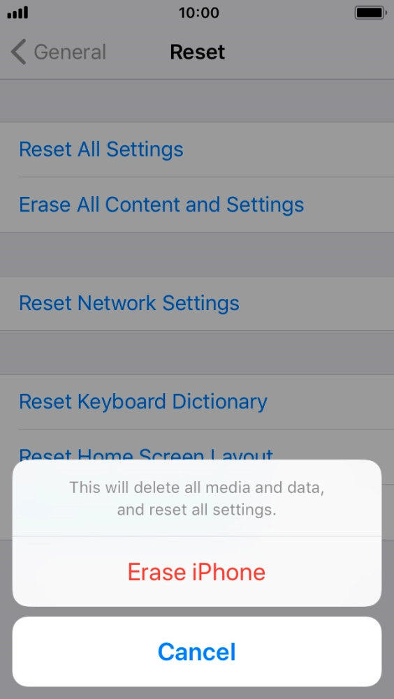 Press Erase iPhone.