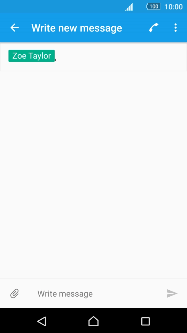 Press the text input field and write the text for your picture message.