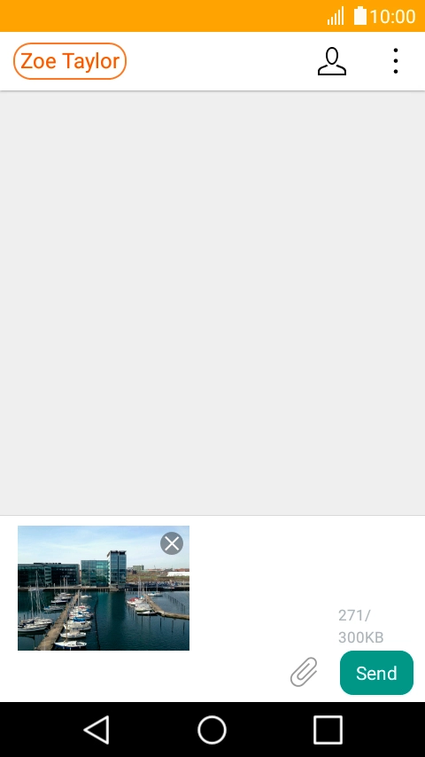 Press the text input field and write the text for your picture message.