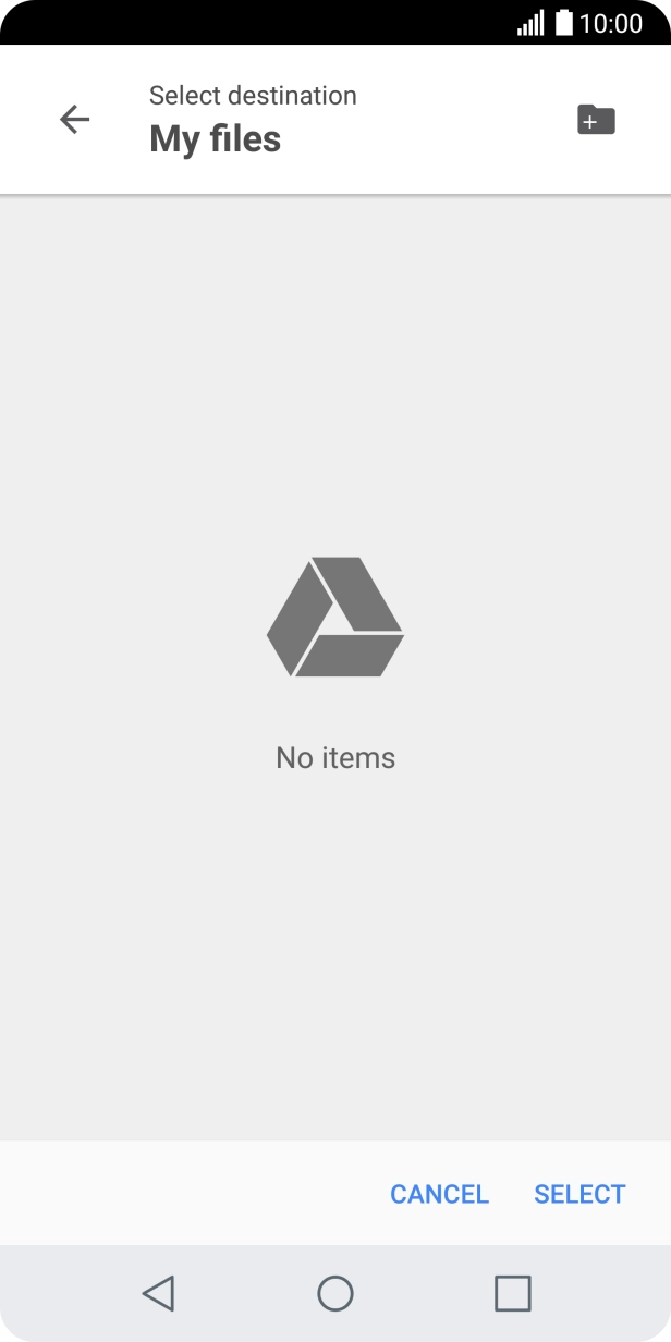 To create a new folder, press the new folder icon and follow the instructions on the screen to create a new folder.