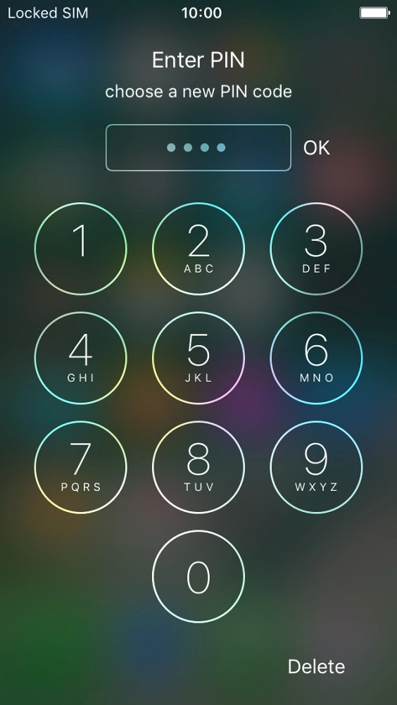 Key in a new four-digit PIN and press OK.