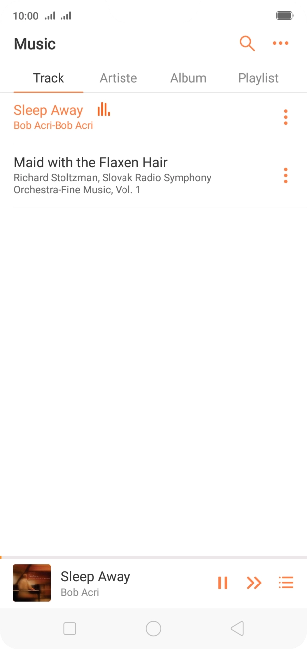 Press the song title at the bottom of the screen.