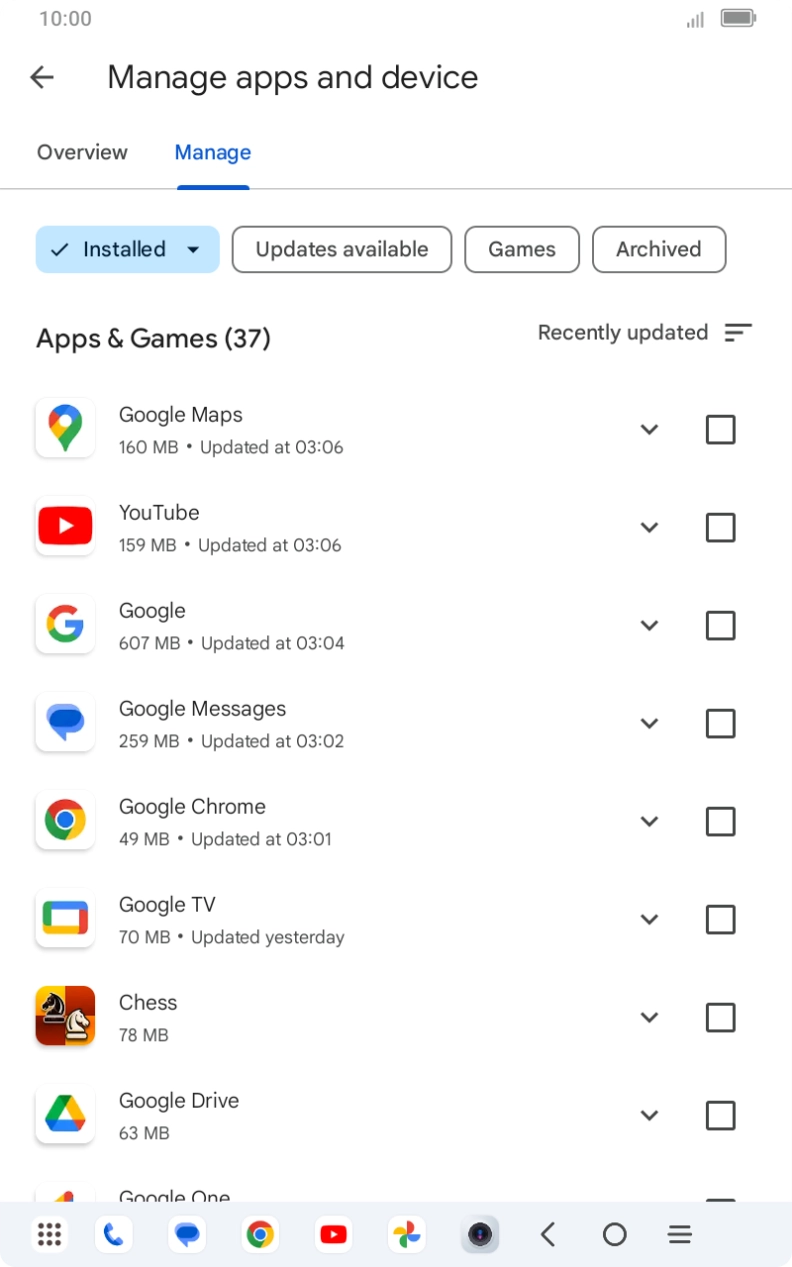 Press the required app.