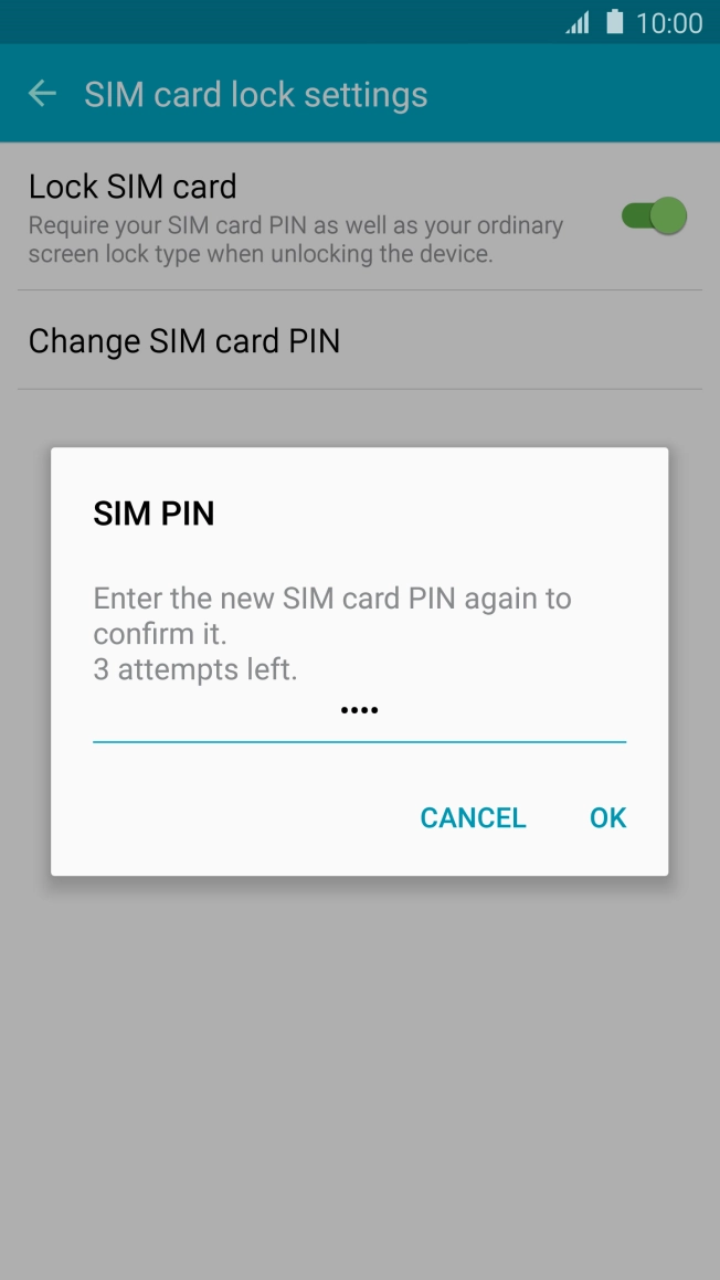Key in the new PIN again and press OK.